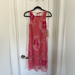 NWT Pink floral vintage Alyn Paige Midi dress